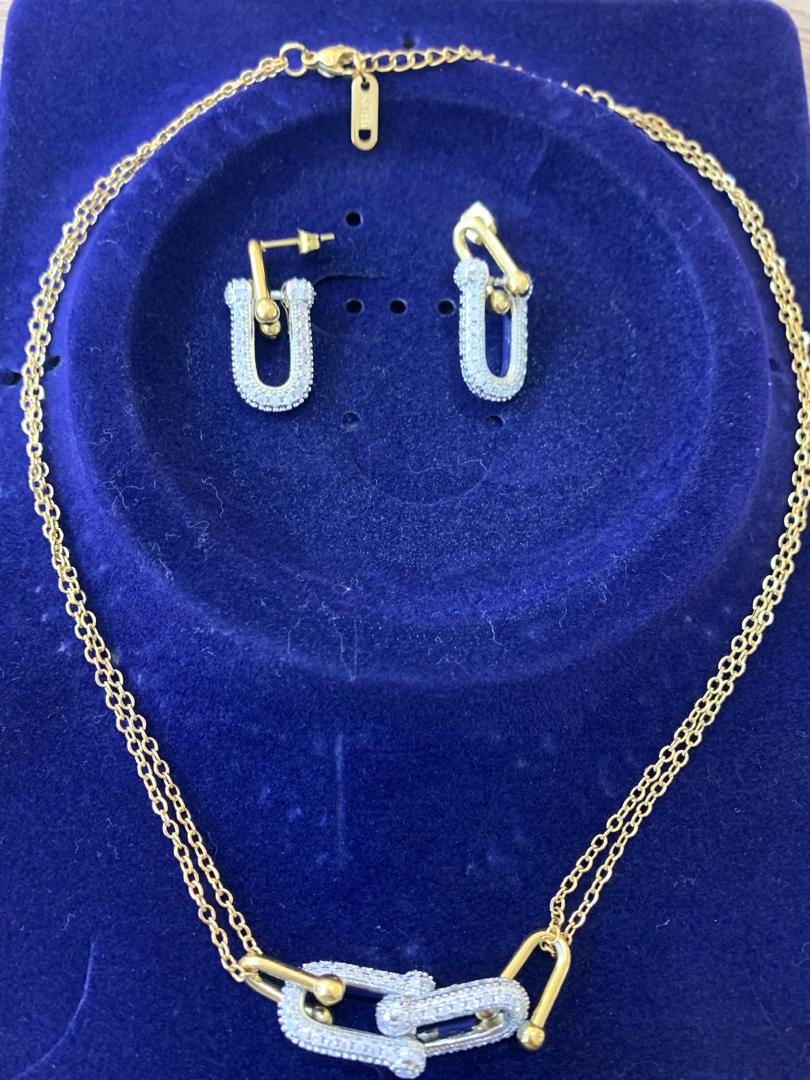 PARURE BIJOUX FAMME ACIER INXYDABLE ELEGANT